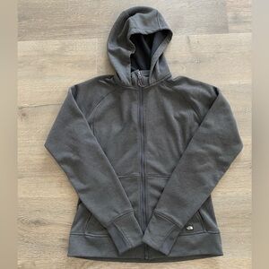 North Face Charcoal Grey Funnel Neck Full Zip Hoodie